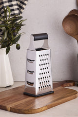 20 cm 4-Sided Stainless Steel Box Grater with Black Silicone Handle