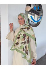 Patterned Cotton Soft Shawl - Green & Brown
