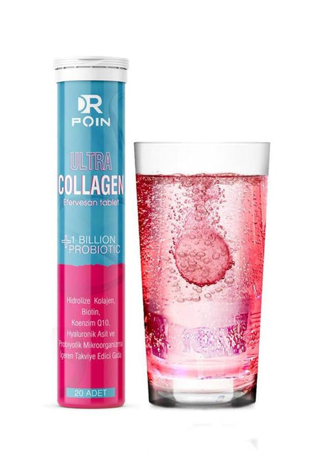Tablettes Effervescentes Ultra Collagène - 20 Tablettes x 2 Paquet avec Probiotiques