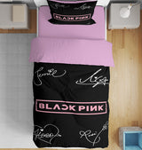 Black Pink Single Duvet Cover Set - 3D Digital Print