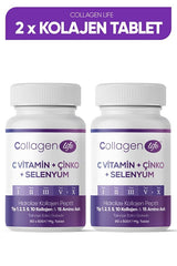5-Type Collagen Tablets with C, Zinc, Selenium - 2-Pack
