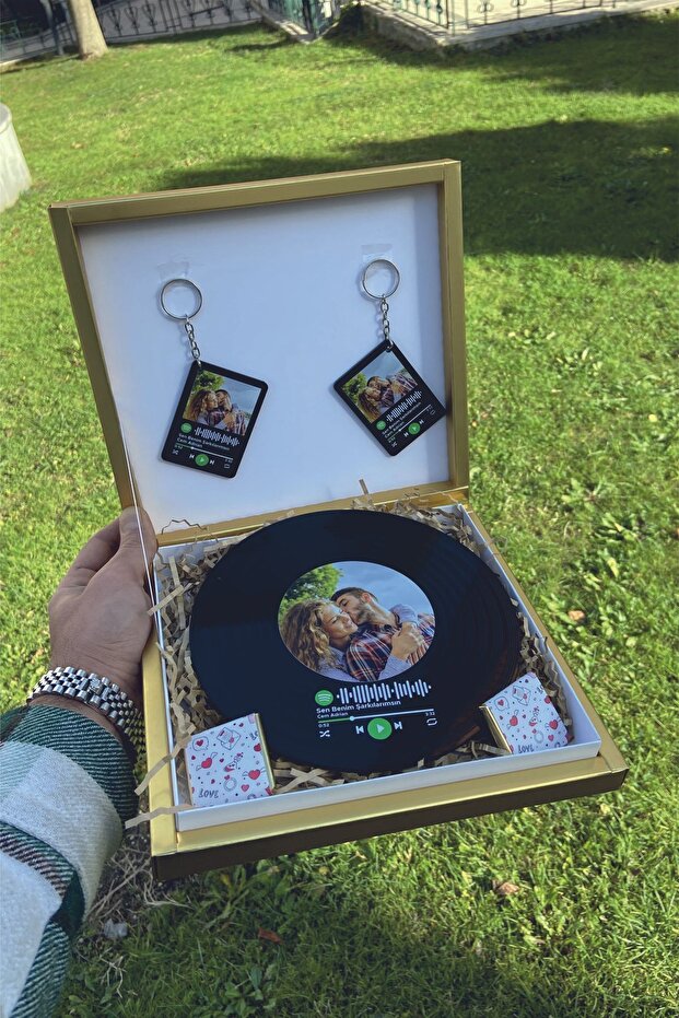 Personalized Spotify Plaque & Keychain Set - Custom Photo & Song
