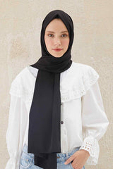Premium Medina Silk Hijab - Elegant Black