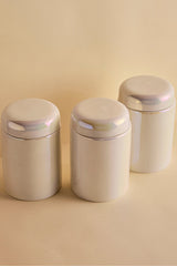 3-Piece Luster Porcelain Storage Jars with Ergonomic Lids