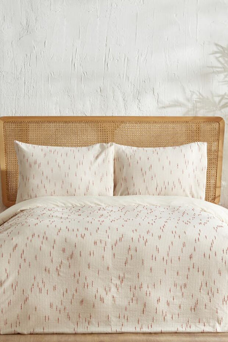 Lotus 100% Cotton Double Duvet Cover Set - Terracotta