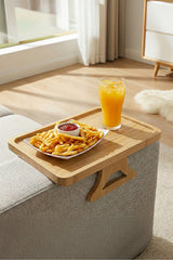SofaServe Rectangular Bamboo Sofa Armrest Tray - Stable & Stylish (27x20 cm)