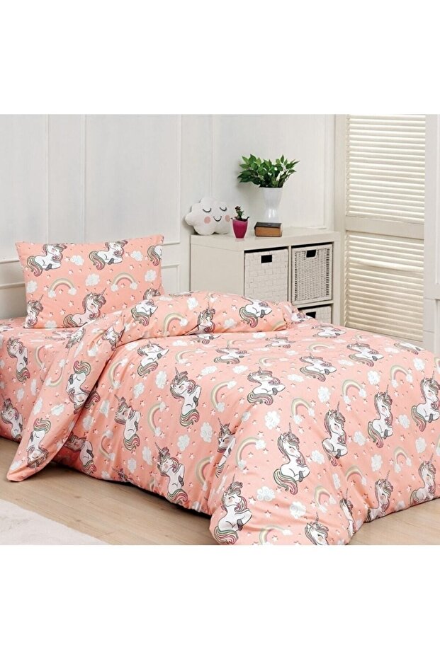 Unicorn Single Duvet Cover Set - Fitted Sheet Included