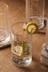 Marilyn dlouhé sklenice na pití - 450 ml, sada 4 kusů s diamantovou texturou