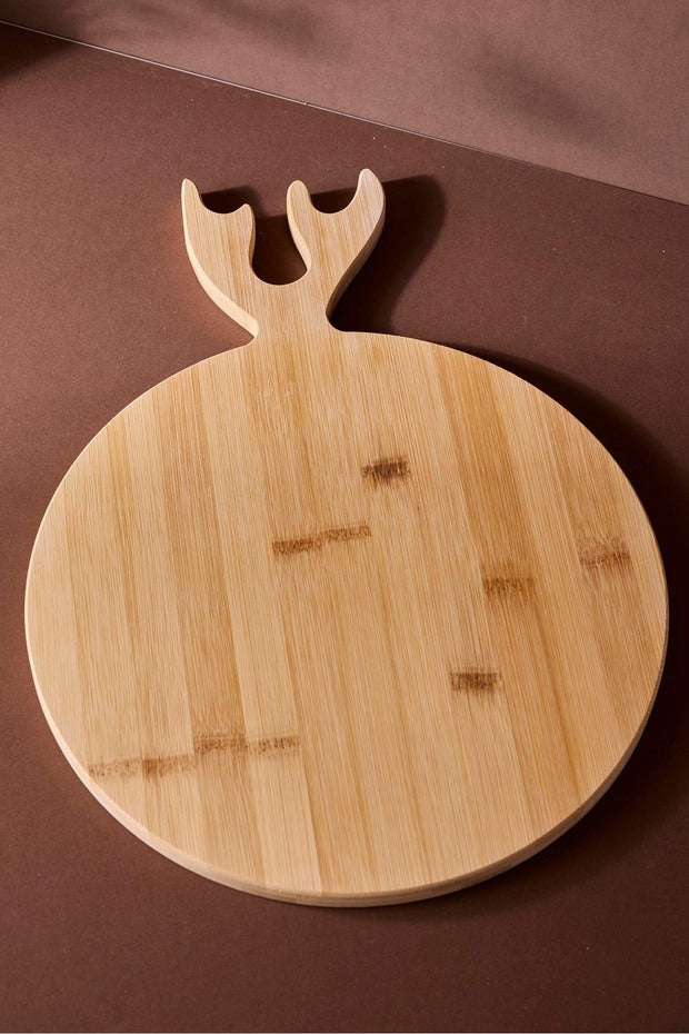Bamboo Cutting Board - 38x28 cm with Unique Antler Handle