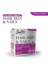 Swiss Bork Hair Skin Nails Supplement - Collagen Complex, 30 Veggie Capsules