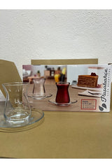 Ensemble de verres à thé turcs classiques Pasabahce avec soucoupes - 12 pièces