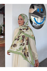 Patterned Cotton Soft Shawl - Green & Brown