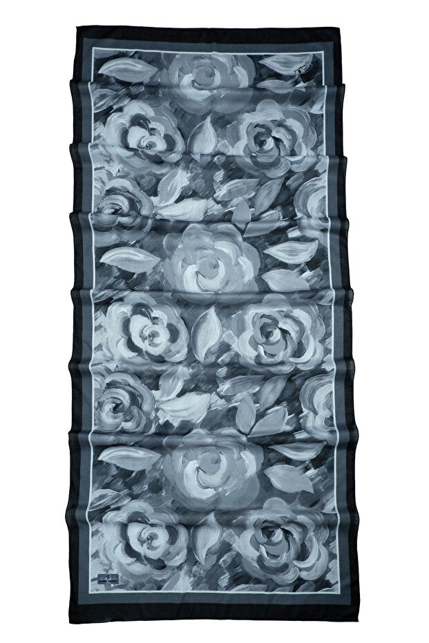 Rose Weiche Baumwollschal - Elegantes Florales Design