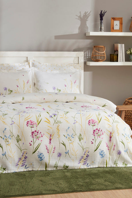 Jody Double Duvet Cover Set - 100% Cotton Wildflower Design