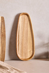 Acacia Wood Drop Snack Tray - 30x12 cm Elegant Serving Dish