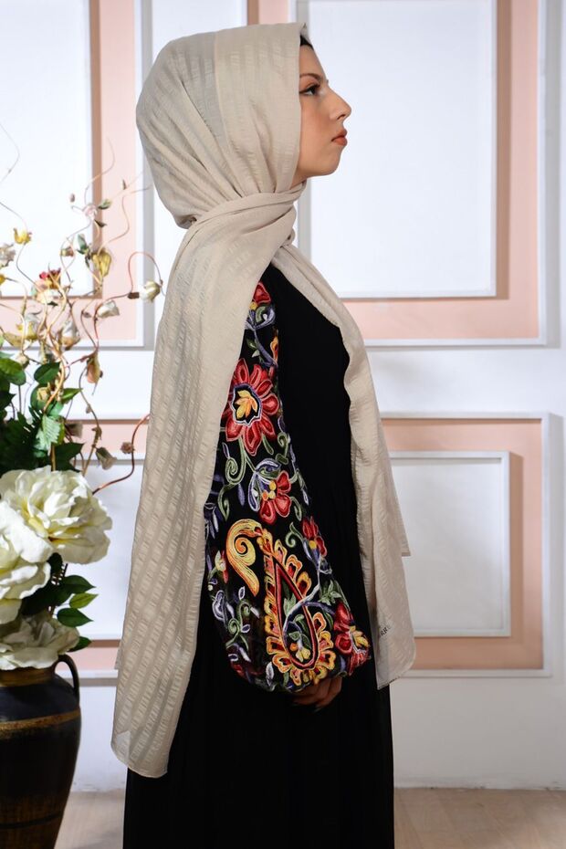 Striped Chiffon Shawl - Lightweight & Versatile