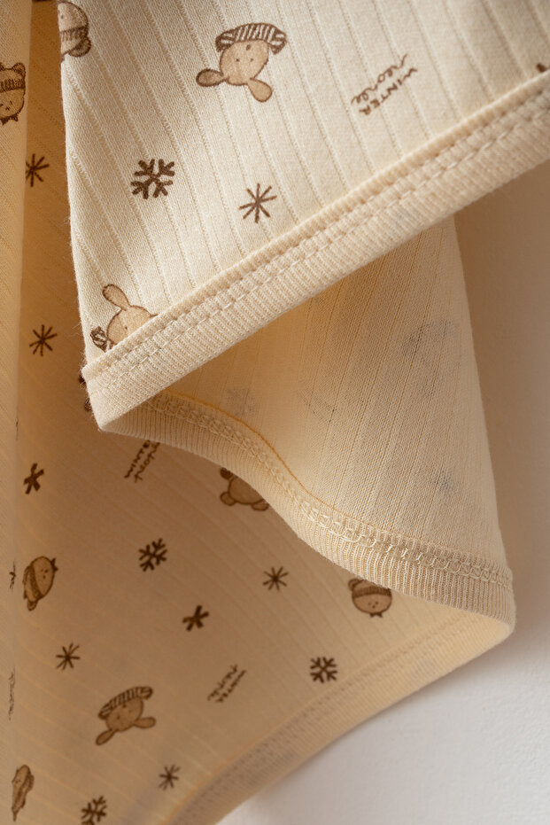 Baby Blanket - 80x90 cm Soft Cotton with Bear Print