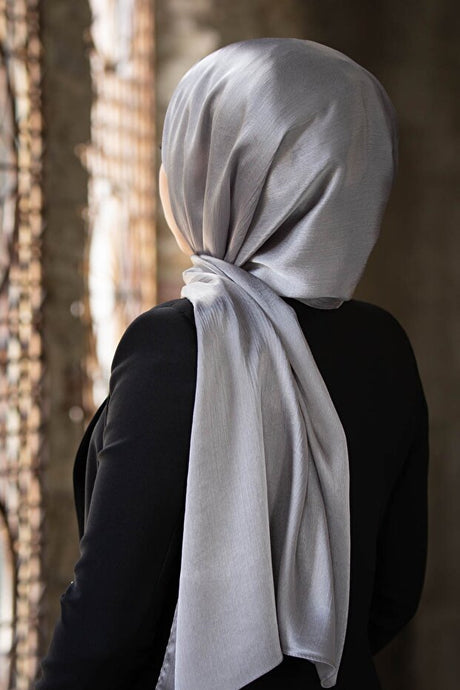 Jan Jan Grey Chiffon Shawl, Lightweight