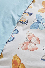 Danny 100% Cotton Double Duvet Cover Set - Butterfly Pattern