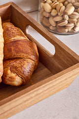 Acacia Wood Bread Basket - 20x20x6 cm Serving Tray