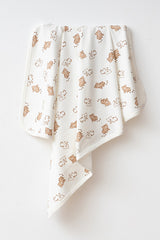 Sweat Bear Cotton Baby Blanket - Soft & Breathable 80x90 cm