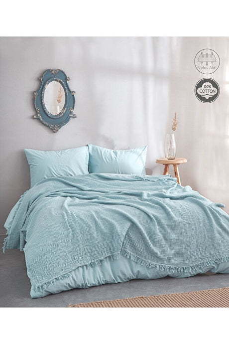 4-Layer Muslin Cotton Blanket - 200x220 cm Bedspread