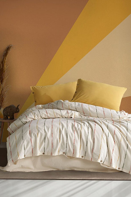 Iris 100% Cotton Vintage Double Duvet Cover Set 200x220cm