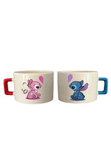 Adorable Stitch & Angel Ceramic Couple Mugs - 2 Piece Set