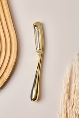 Gold Stainless Steel Peeler - Ergonomic Design, 17 cm