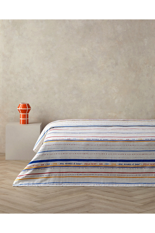 Coastal Stripe Double Cotton Bedspread - Vibrant Comfort