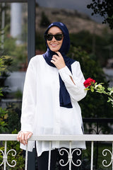 Viscose Navy Ready Shawl Scarf, Breathable & Practical