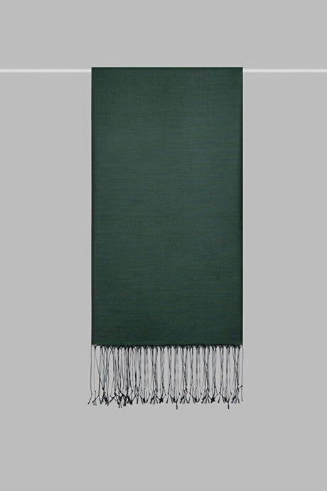 Silky Plain Color Shawl - Emerald Green