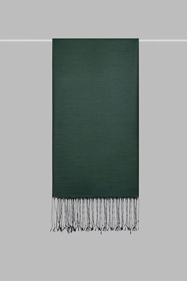 Silky Plain Color Shawl - Emerald Green