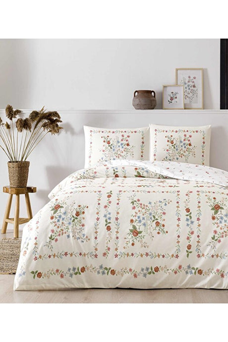 Ranforce Double Duvet Cover Set - Hilarie Floral Design