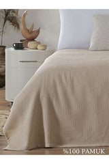 100% Organic Cotton Waffle Weave Single Bedspread 160x230cm