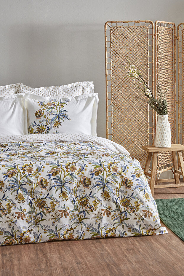 Indra 100% Cotton Single Duvet Cover Set - Floral