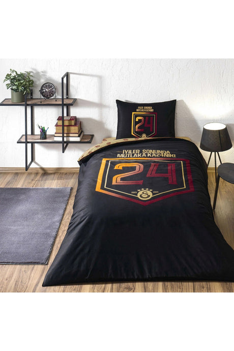Licensed Galatasaray 24th Championship Cotton Duvet Cover Set - Single