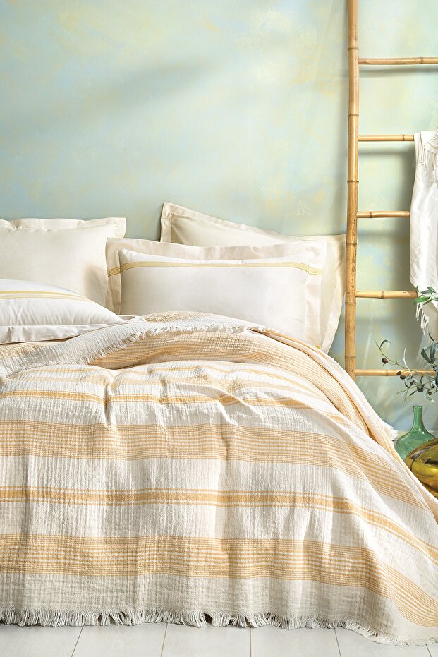Meri Double Pique Bedding Set - 100% Cotton Mustard