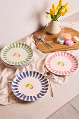 Lemon-Themed Dessert Plates - Set of 6 (21 cm)
