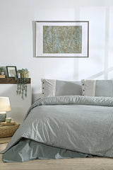 Natural Line Double Duvet Cover Set - 100% Cotton, Striped