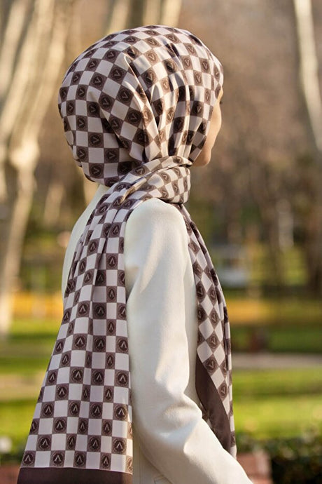 Medina Silk Shawl - Modern Geometric Pattern