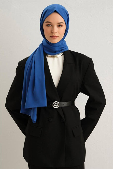 Medina Silk Shawl - Elegant Vibrant Blue Hijab