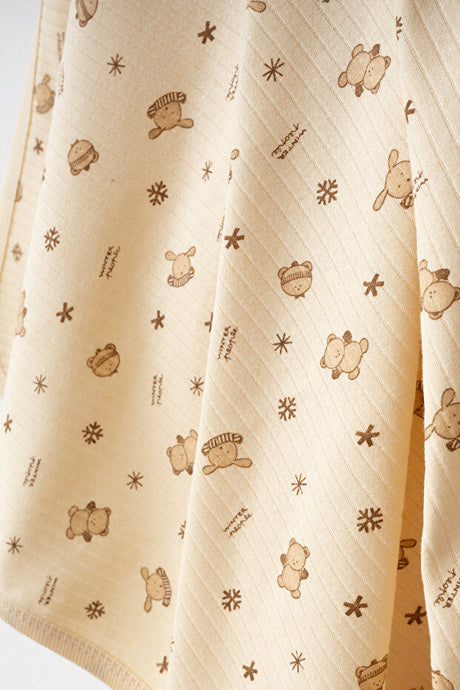 Baby Blanket - 80x90 cm Soft Cotton with Bear Print