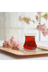 Lav Premium Traditional Turkish Tea Glass & Saucer Set - 6 Person, 170ml