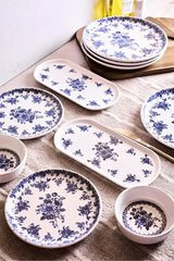 Antique Blue 10-Piece Breakfast Set for 4