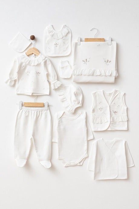Newborn 10-Piece Hospital Exit Set - Embroidered Bird Design