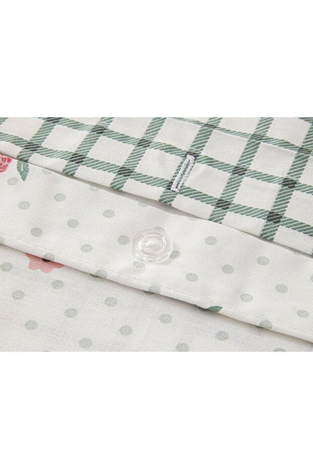 Bloomy Dots Pink King Size Cotton Duvet Cover Set