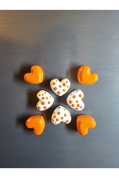 8 Piece Heart Refrigerator Magnets - Decorative Set