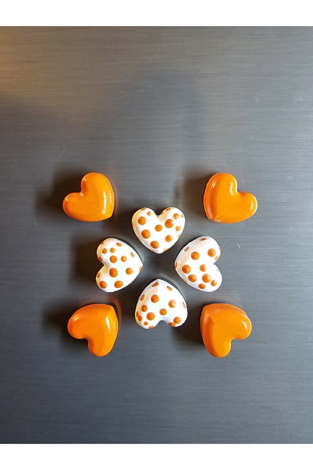 8 Piece Heart Refrigerator Magnets - Decorative Set