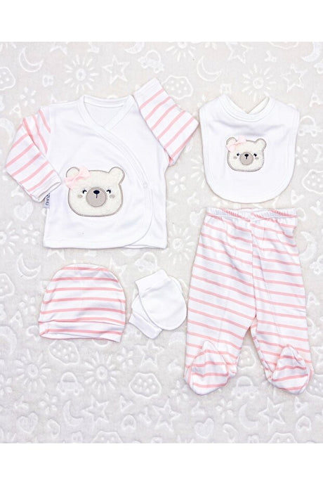 Girl Newborn Bear-Themed 5-Piece Hospital Exit Set